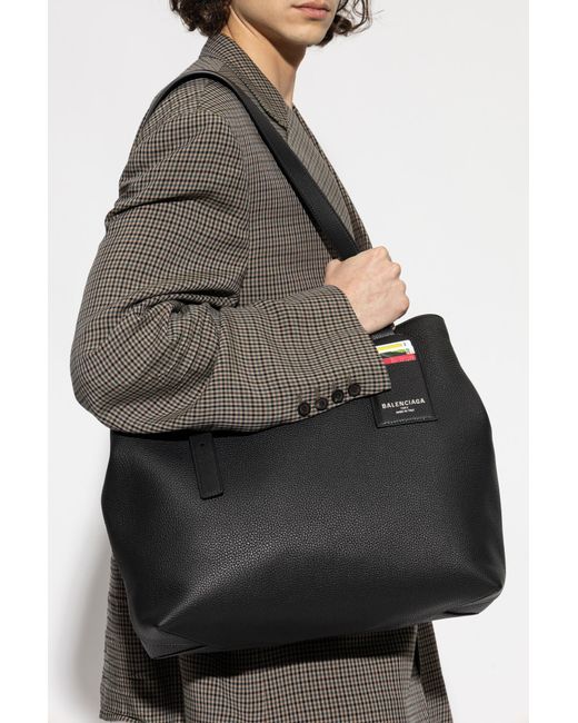 Balenciaga Black 'Credit' Shopper Shoulder Bag for men