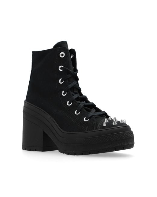 Converse chuck 70 De Luxe Heel Platform Studded Heeled Boots in Black Lyst UK
