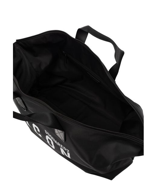 DSquared² Black Duffel Bag With Logo for men