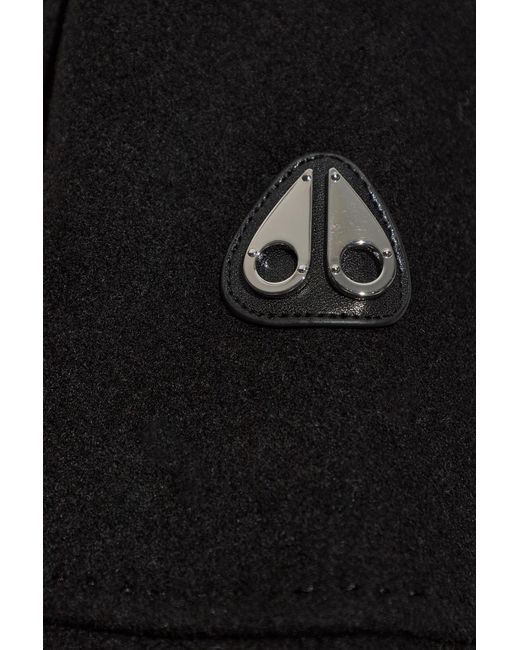 Moose Knuckles Black Wool Jacket With Patch
