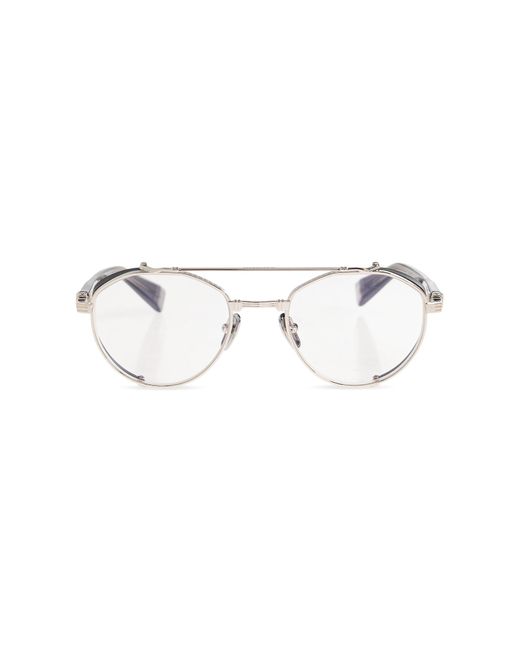 Balmain Metallic 'Brigade Iv' Corrective Glasses