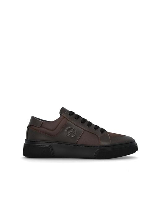 Giorgio Armani Black Sports Shoes With Logo for men
