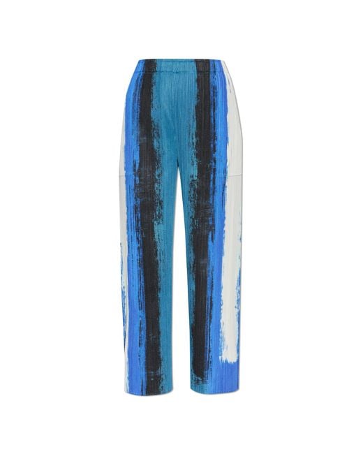 Pleats Please Issey Miyake Blue Pleated Trousers