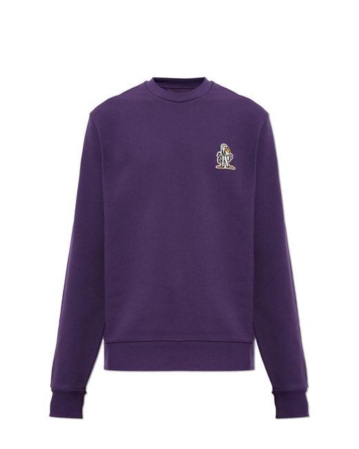 Moncler Purple Sweatshirt With Patch for men
