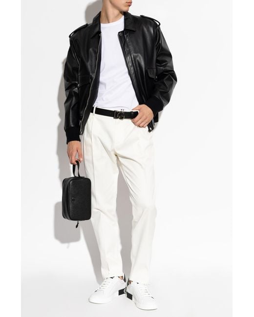 Dolce & Gabbana White T-Shirt With Raw Finish for men