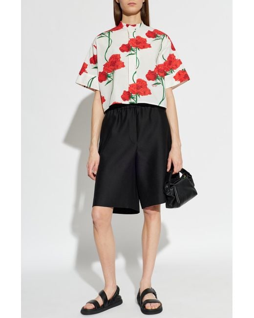 KENZO Red Shirt With A Floral Motif