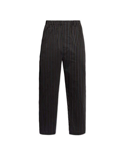 Lemaire Black Striped Trousers, for men