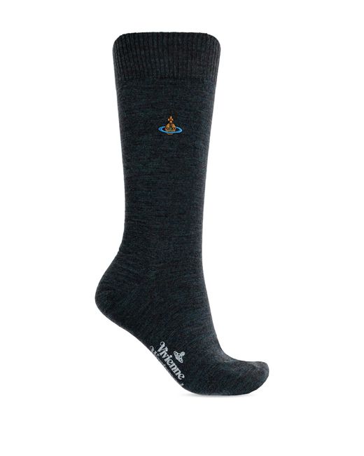 Vivienne Westwood Black Socks With Logo for men