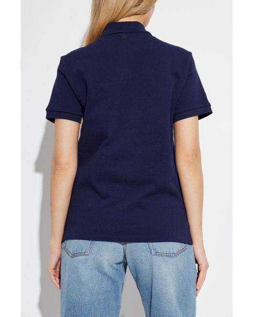 AMI Blue Polo With Logo