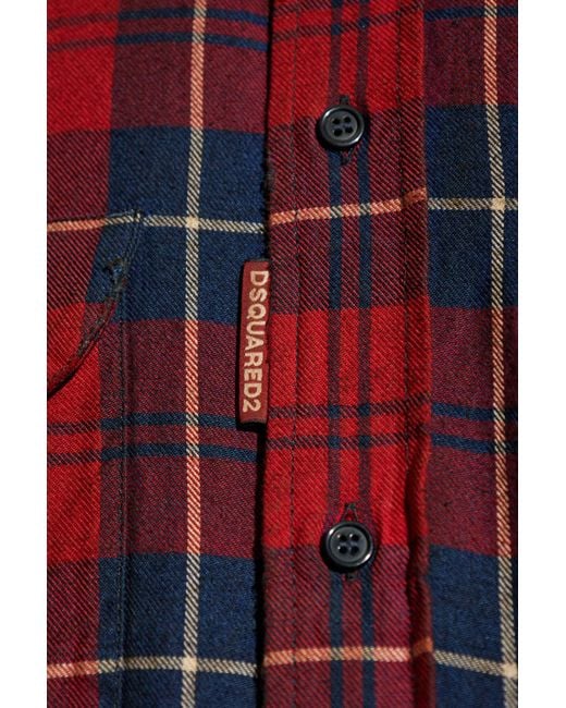 DSquared² Red Checked Shirt for men