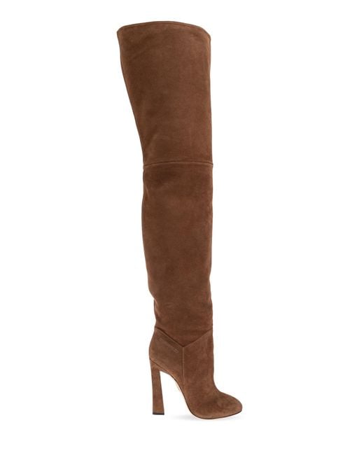 DSquared² Brown Over-The-Knee Leather Boots 'Twin'
