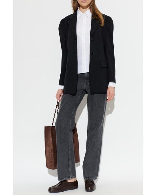 Jil Sander Black Wool Blazer With Notch Lapels