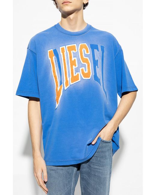 DIESEL Blue ‘T-Wash-N’ T-Shirt for men