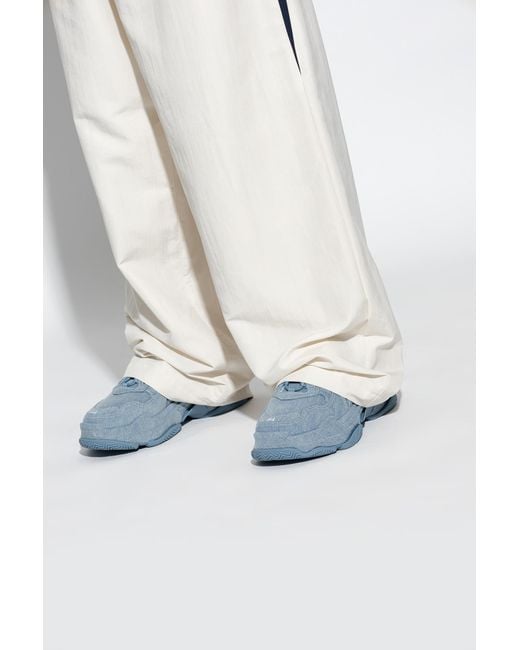 Balenciaga Blue Triple S Denim Low-top Sneakers for men