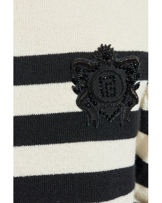 Balmain Natural Sweater With Appliqué for men