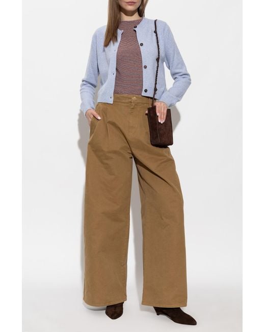 Jil Sander Natural Cotton Pleated Trousers