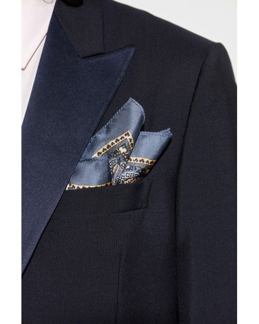 Etro Gray Silk Pocket Square for men