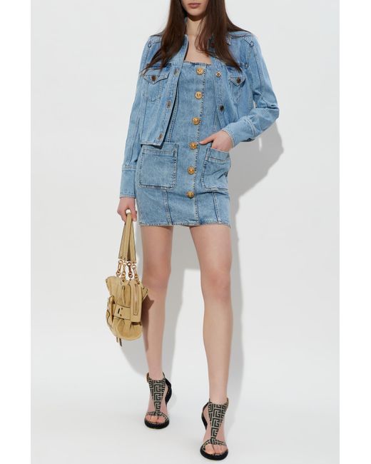 Balmain Blue Denim Dress