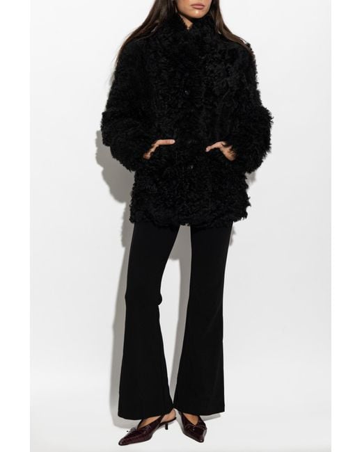 By Malene Birger Black Reversible Sheepskin Coat 'Adeline'