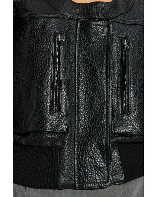 Jacquemus Black Leather Jacket 'Tore'