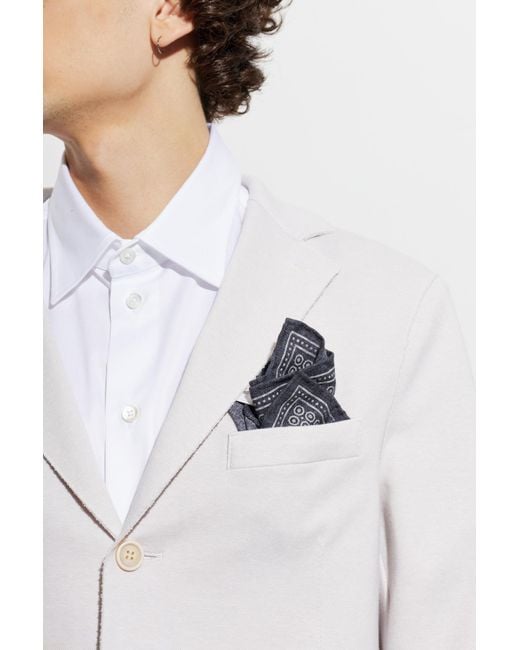 Eleventy Gray Patterned Pocket Square for men