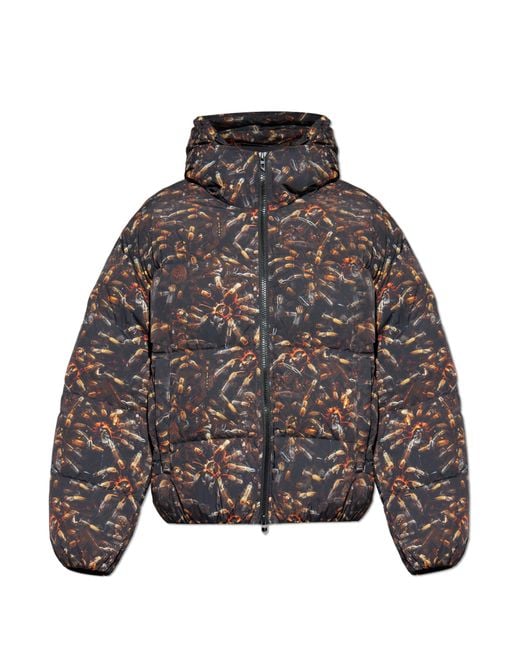 DIESEL Black Insulated Jacket 'W-Spider' for men