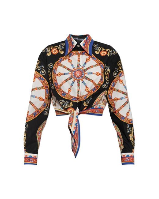 Dolce & Gabbana Black Shirt With "Carretto" Print