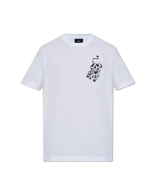 Paul Smith White T-Shirt With Print for men