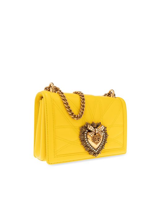 Dolce & Gabbana Yellow 'devotion Medium' Shoulder Bag,
