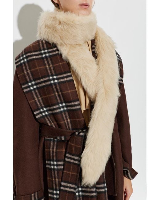 Burberry White Fur Scarf