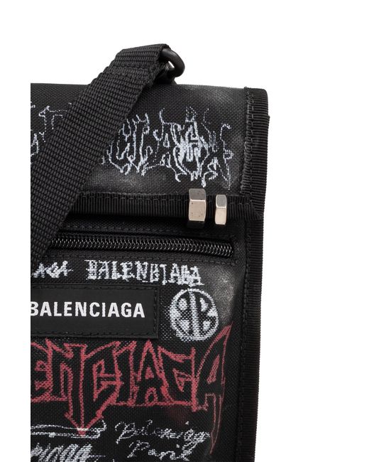 Balenciaga Black Shoulder Bag With Logo, for men