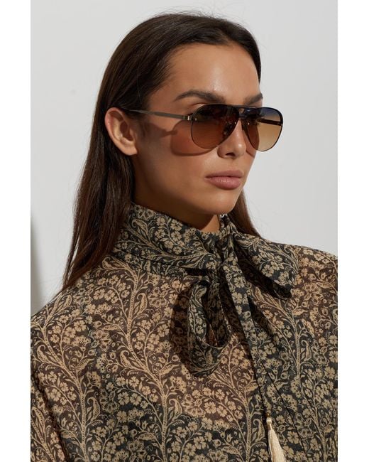 Linda Farrow White 'Taya' Sunglasses
