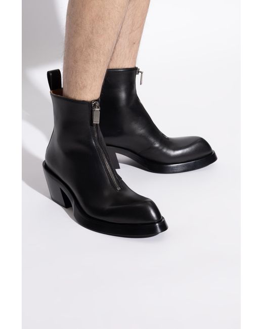 Alexander McQueen Black Leather Ankle Boots for men