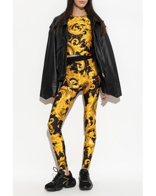 Versace Jeans Couture Yellow Top With 'Barocco' Pattern