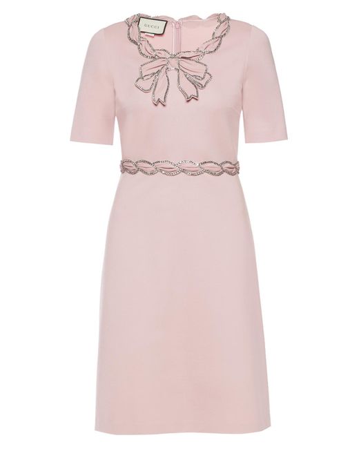 Gucci Pink Crystal Embellished Dress