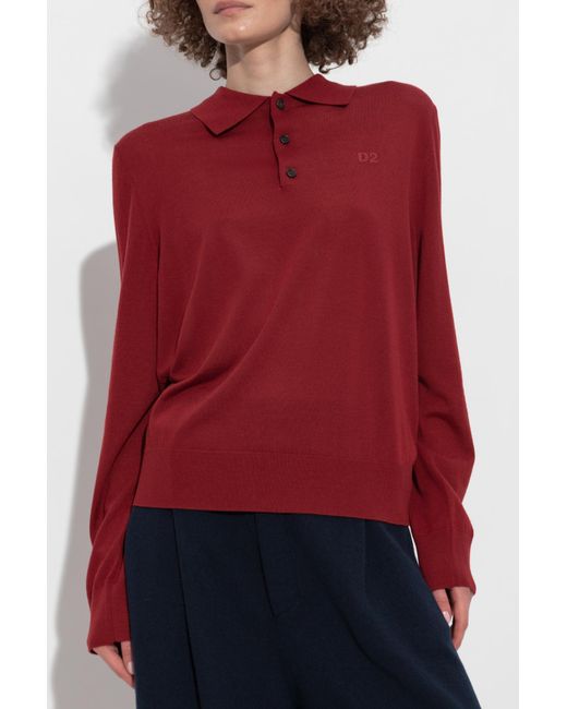 DSquared² Red Wool Sweater