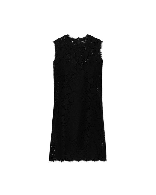 Dolce & Gabbana Black Lace Sleeveless Dress
