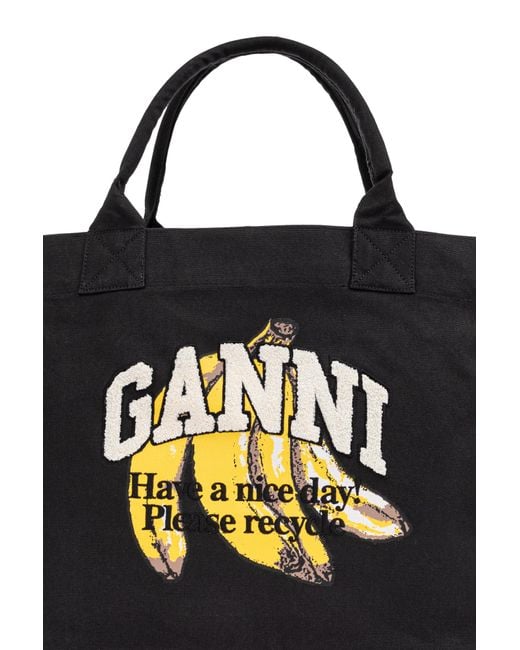 Ganni Shopper Bag Xxl in Black | Lyst