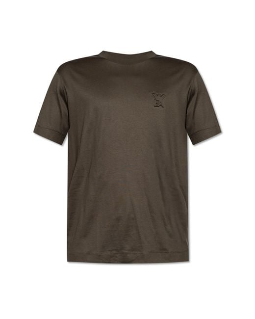 Emporio Armani Black T-Shirt With Embossed Logo for men