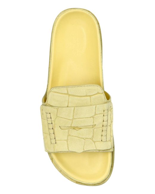 Jacquemus Yellow Suede Slides