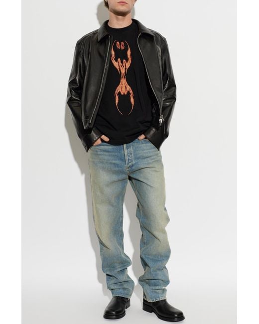 44 Label Group Black Printed T-Shirt for men