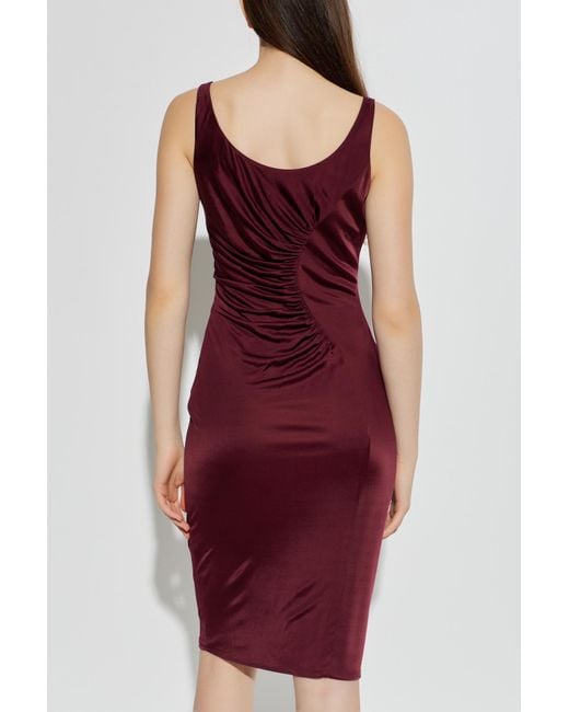 Versace Red Draped Dress
