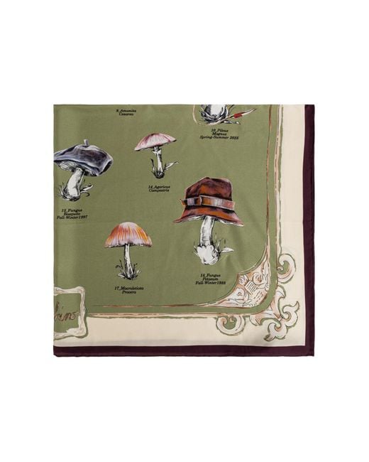 Moschino Green Silk Scarf With Print