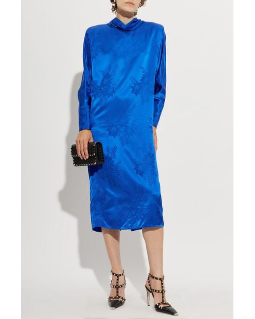Valentino Garavani Blue Jacquard Dress