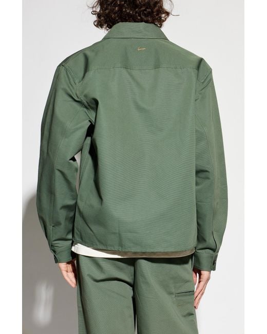 KENZO Green Polo With Patch for men