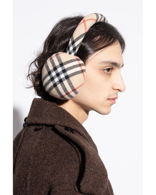 Burberry Natural Plaid Pattern Earmuffs