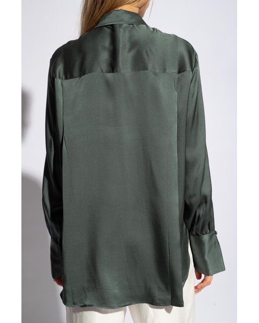 Anine Bing Green Silk Shirt,