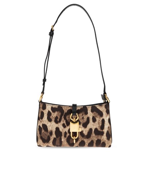 Dolce & Gabbana White Shoulder Bag With Animal Motif