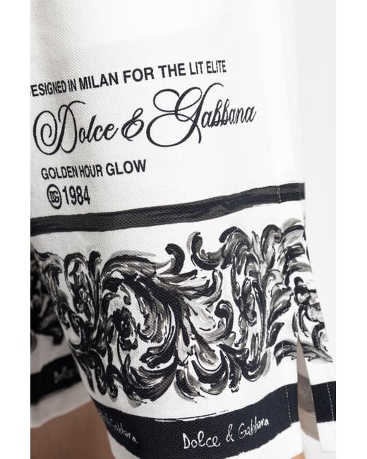 Dolce & Gabbana White Patterned Shorts for men