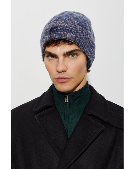 Etro Blue Cashmere Hat for men